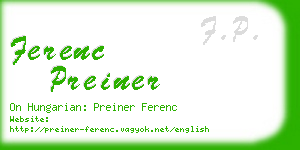 ferenc preiner business card